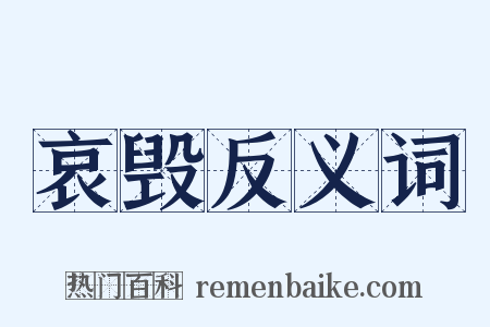 哀毁反义词是什么意思的图片